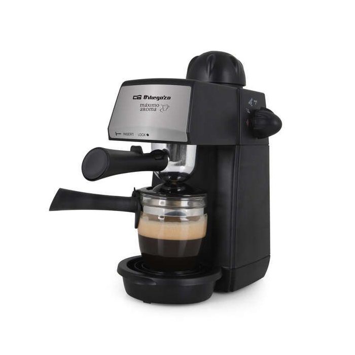 Orbegozo EXP 4600 Cafetera a Presion - Innovacion en tu Cocina para Disfrutar de un Cafe Delicioso y Rapido - Presion de 5 Bares - Bandeja de Goteo Extraible - Vaporizador para Capuccino