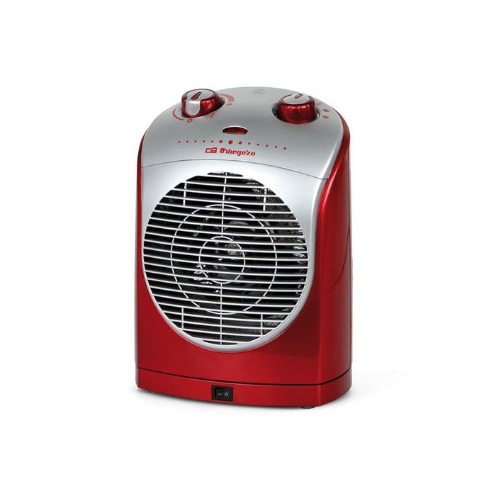 Orbegozo FH 5025 Calefactor con Ventilador - Potencia 2200W - Oscilante - Base Antideslizante - Indicador Luminoso - Proteccion contra Sobrecalentamiento - Color rojo