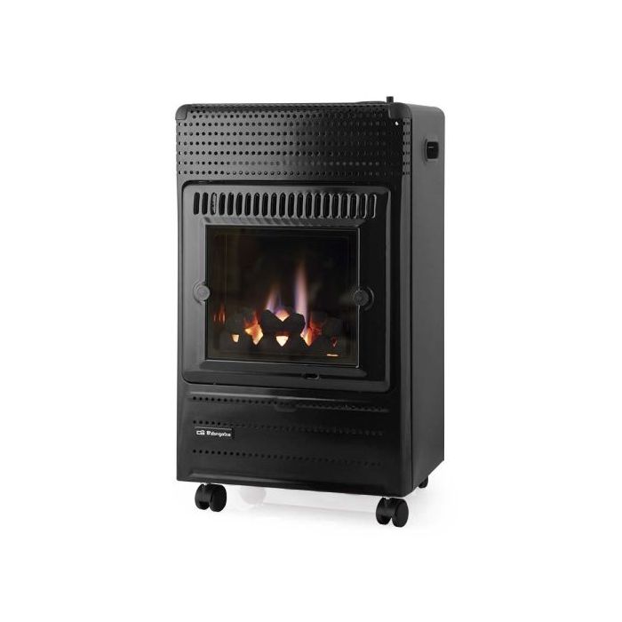 Orbegozo HBF 95 N Estufa de Llama Azul - Potencia Calorifica de 3500W - Triple Sistema de Seguridad - Clase Energetica a - Ruedas y Asas de Transporte - Gas Butano/Propano - 40x70x34cm - Color negro
