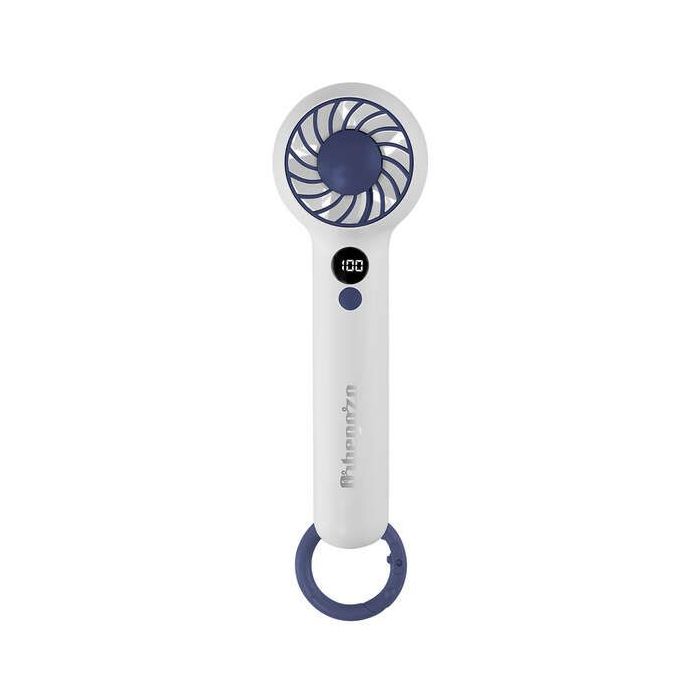 Orbegozo HF 2200 Ventilador de Mano Portatil - Ventilacion Ajustable - Display Digital - Carga USB-C - Bateria de Litio de Larga Duracion - Gancho Integrado