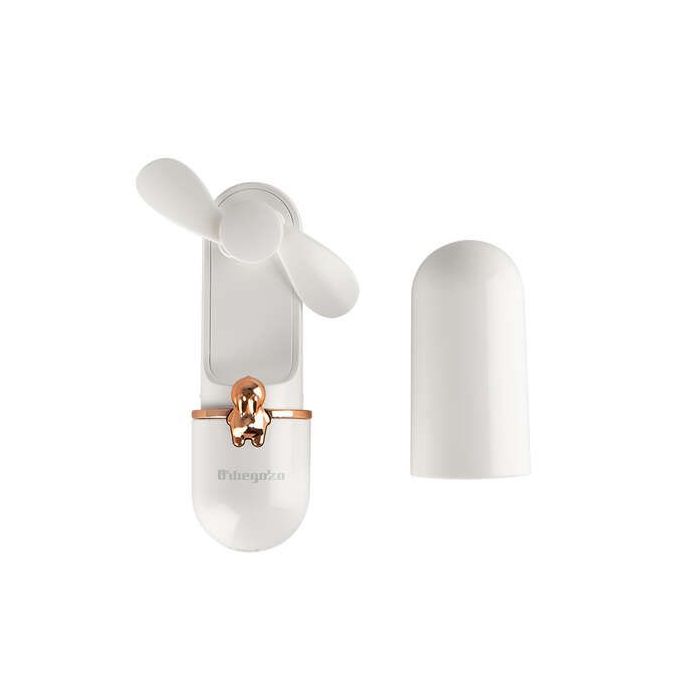 Orbegozo HF 2500 Ventilador de Mano Elegancia Portatil - 2 Velocidades de Ventilacion - Diseño Compacto y Elegante -Funda Protectora Incluida - Carga Facil con Puerto Micro USB - Bateria Duradera de Litio