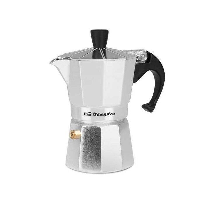 Orbegozo KF 200 Cafetera de Aluminio - Disfruta de Momentos Inolvidables con tu Cafe Favorito - Capacidad para 2 Tazas - Mango Ergonomico - Valvula de Seguridad y Facil Limpieza