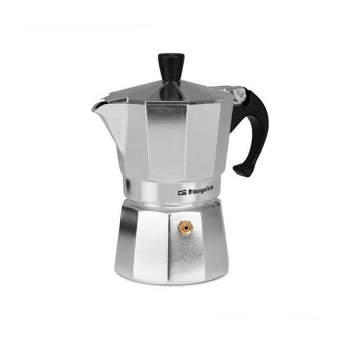 Orbegozo KF 300 Cafetera de Aluminio para 3 Tazas - Prepara Cafe Delicioso en Minutos en Cualquier Cocina - Mango Ergonomico y Valvula de Seguridad para Mayor Comodidad y Tranquilidad