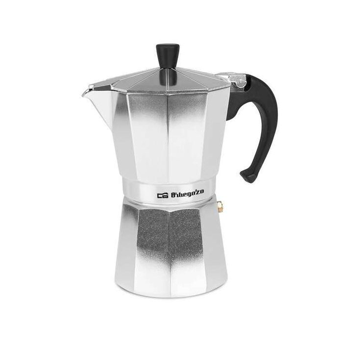 Orbegozo KF 600 Cafetera Italiana Placentera y Segura - Capacidad para 6 Tazas - Mango Ergonomico - Valvula de Seguridad - Facil Limpieza - Compatible con Gas - Electricidad y Vitroceramica