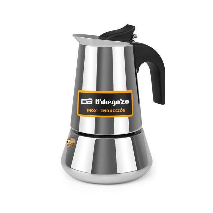 Orbegozo KFI 260 Cafetera de Acero Inoxidable Maximo Aroma en 2 Tazas Versatil para Gas - Vitroceramica - Electrico E Induccion Practica y Resistente