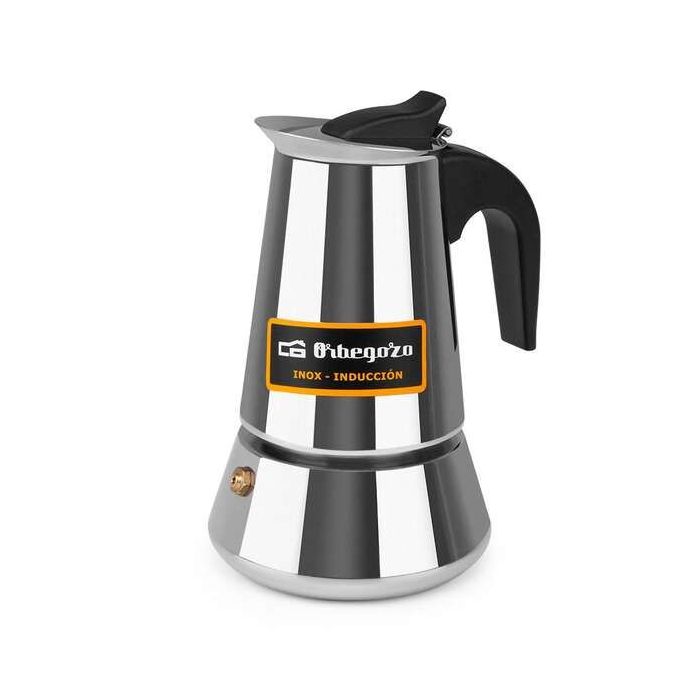 Orbegozo KFI 460 Cafetera de Acero Inoxidable Resistente y Versatil - Capacidad para 4 Tazas - Apta para Todo Tipo de Fuegos - Asa Ergonomica - Maximo Aroma - Lavavajillas