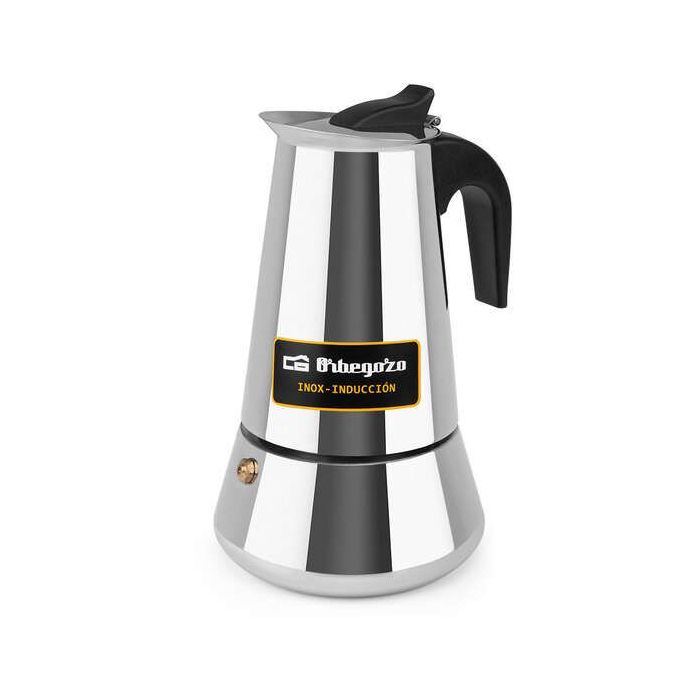 Orbegozo KFI 660 Cafetera Italiana de Acero Inoxidable - Capacidad para 6 Tazas - Compatible con Diferentes Tipos de Cocinas - Asa Ergonomica para un Manejo Seguro