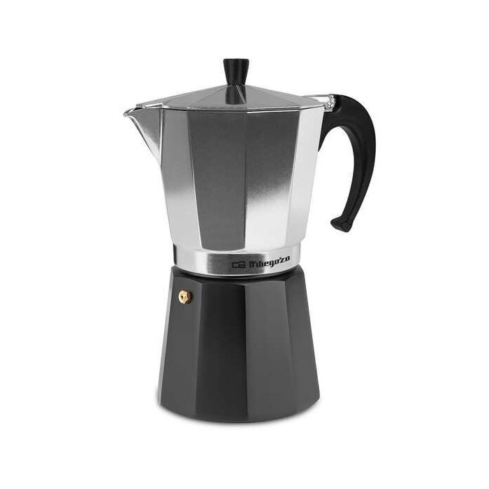 Orbegozo KFM 1230 Cafetera de Aluminio para 12 Tazas - Prepara Delicioso Cafe y Otras Bebidas con Facilidad - Mango Ergonomico y Valvula de Seguridad - Compatible con Diferentes Tipos de Cocinas