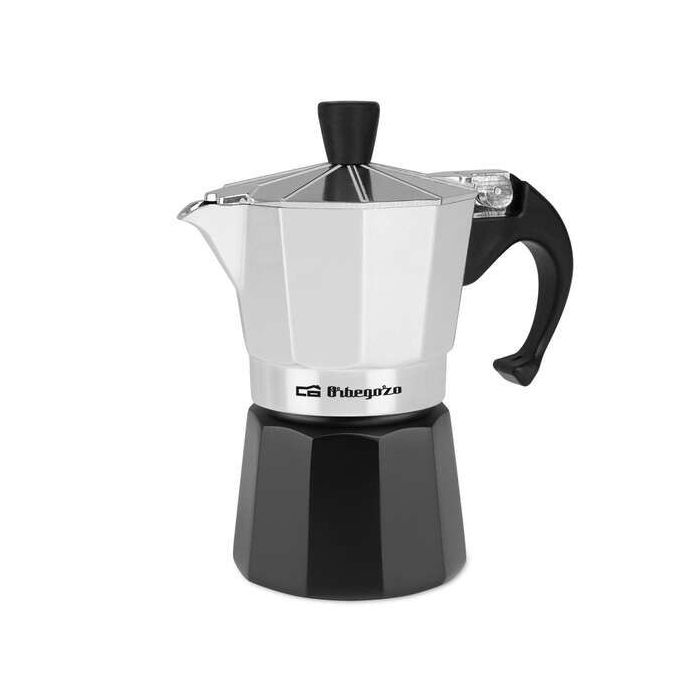 Orbegozo KFM 230 Cafetera de Aluminio para Dos Tazas - Prepara tu Cafe Favorito en Minutos con Seguridad y Comodidad - Ergonomica - Facil de Limpiar y Apta para Diferentes Tipos de Cocinas