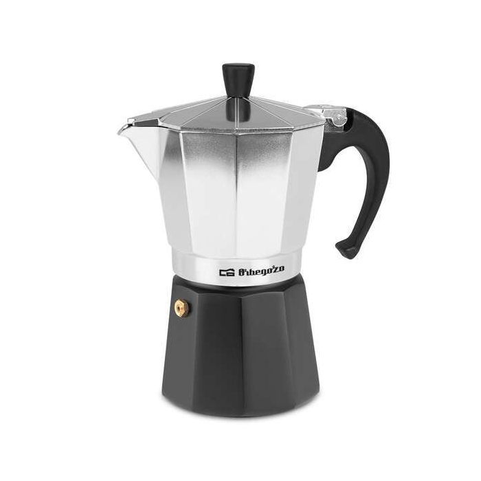 Orbegozo KFM 630 Cafetera de Aluminio - Prepara 6 Tazas de Cafe en Minutos - Mango Ergonomico para un Manejo Seguro - Valvula de Seguridad para Tranquilidad