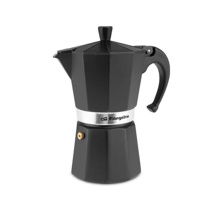 Orbegozo KFN 610 Cafetera de Aluminio Negra - Capacidad para Seis Tazas - Utilizable en Cocinas a Gas - Electricas y Vitroceramica - Asa Ergonomica - Facil de Limpiar - Valvula de Seguridad