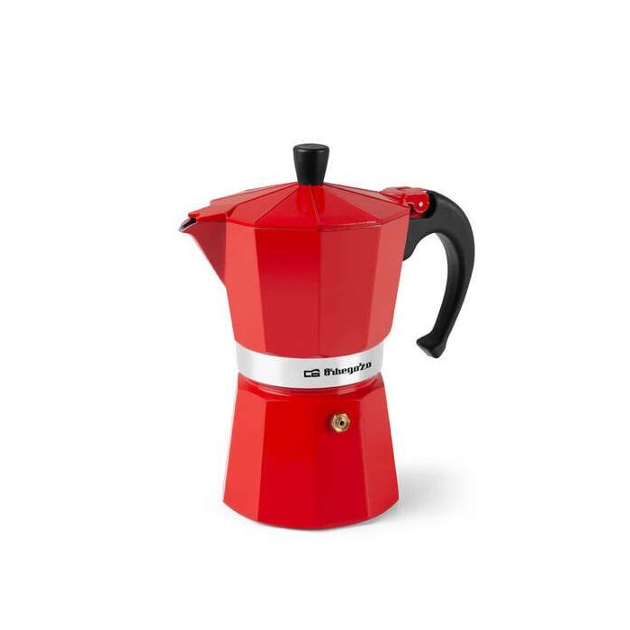 Orbegozo KFR 640 Cafetera de Aluminio - Prepara 6 Tazas de Cafe en Minutos - Compatible con Diferentes Tipos de Cocinas - Mango Ergonomico y Valvula de Seguridad - Facil de Limpiar y Mantener