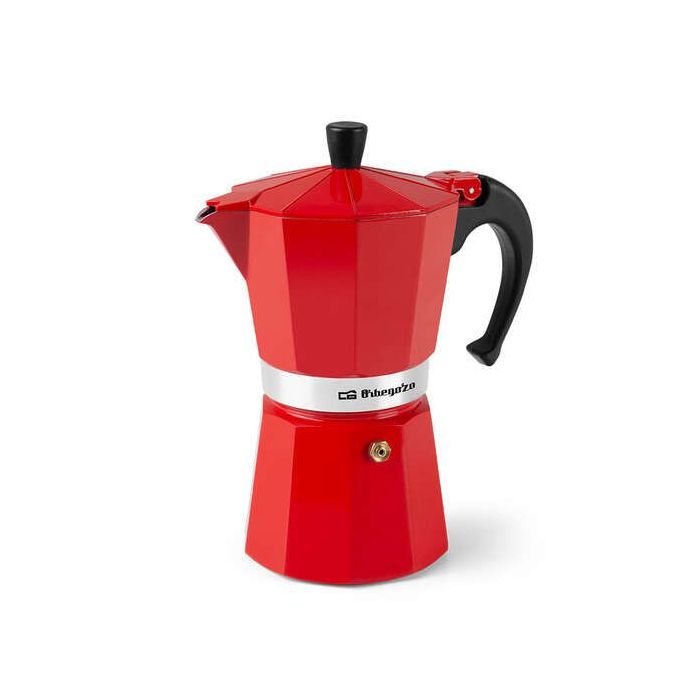 Orbegozo KFR 940 Cafetera de Aluminio - Prepara 9 Tazas de Cafe en Minutos - Compatible con Diferentes Tipos de Cocinas - Mango Ergonomico y Valvula de Seguridad - Facil de Limpiar y Mantener
