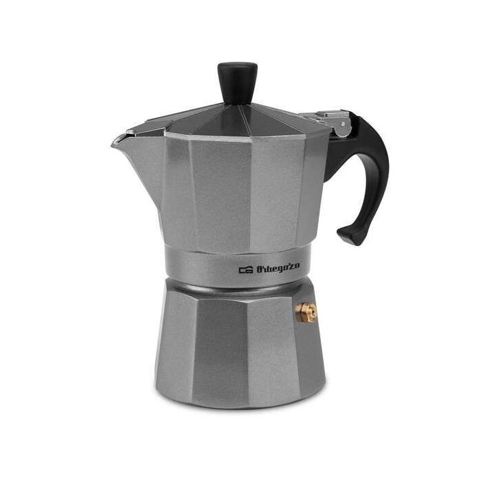 Orbegozo KFS 320 Cafetera de Aluminio para 3 Tazas - Rapida - Eficiente y Segura - Ideal para Cocinas Electricas - a Gas o de Vitroceramica - Ergonomica y Resistente