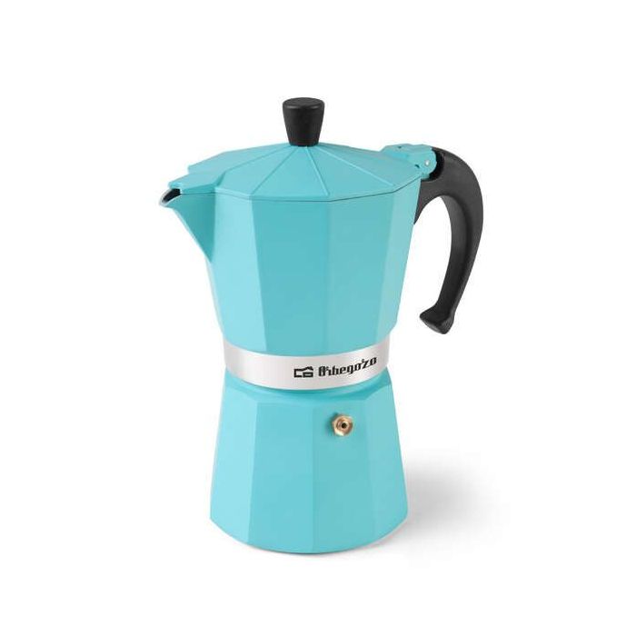 Orbegozo KFV 945 Cafetera de Aluminio - Prepara 9 Tazas de Cafe en Minutos - Compatible con Todo Tipo de Cocinas - Mango Ergonomico y Valvula de Seguridad - Facil de Limpiar y Mantener