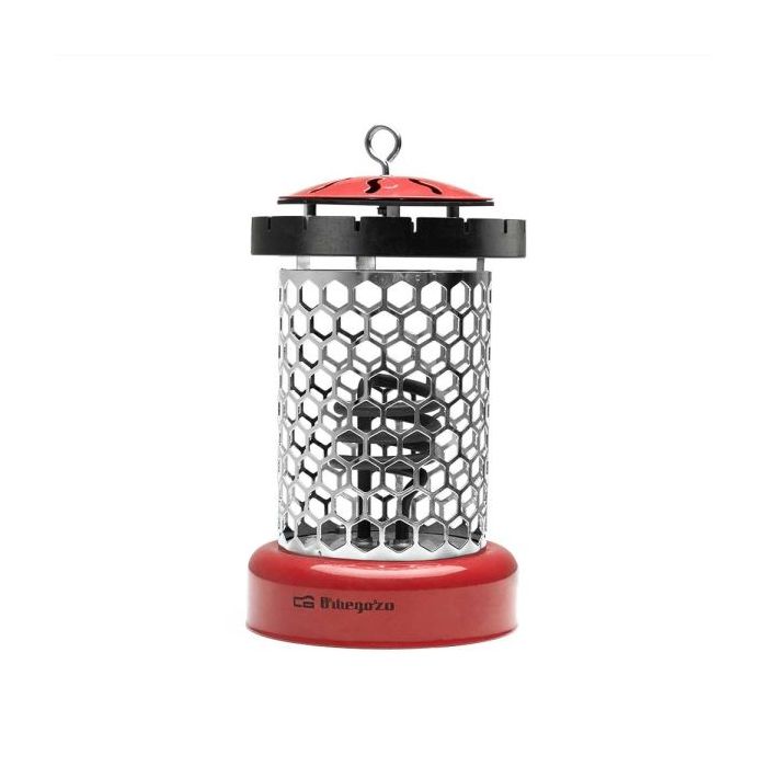 Orbegozo LO 8000 Estufa Electrica Compacta y Segura - Potencia 400W - Gancho Incorporado - Rejilla de Seguridad - 2 Niveles de Calor - 145x250x155mm - Color rojo