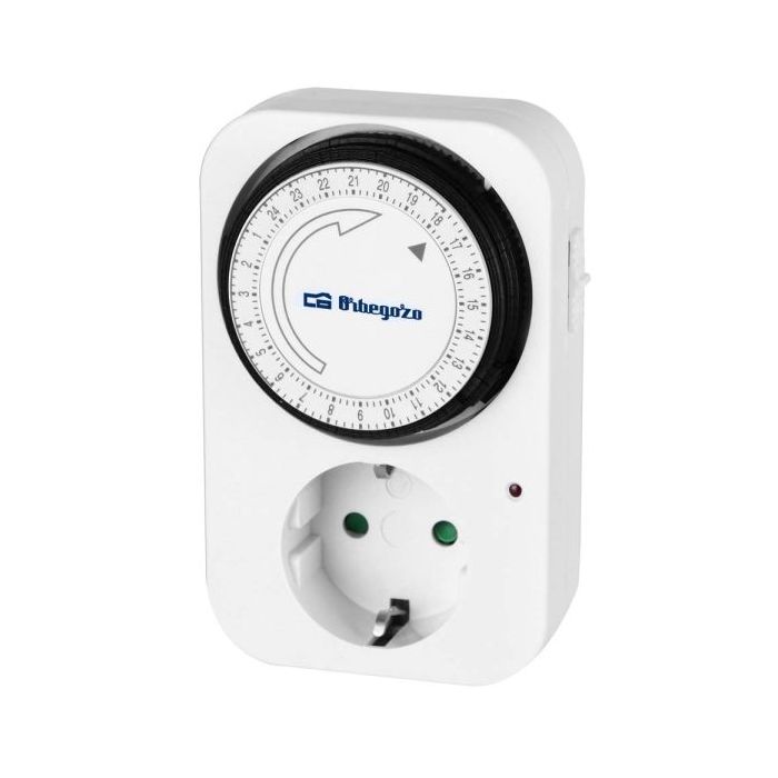 Orbegozo PG 02 Programador 24 Horas - Potencia hasta 3500W - Uso Facil e Intuitivo - Intervalos de 15 Minutos - Color Blanco