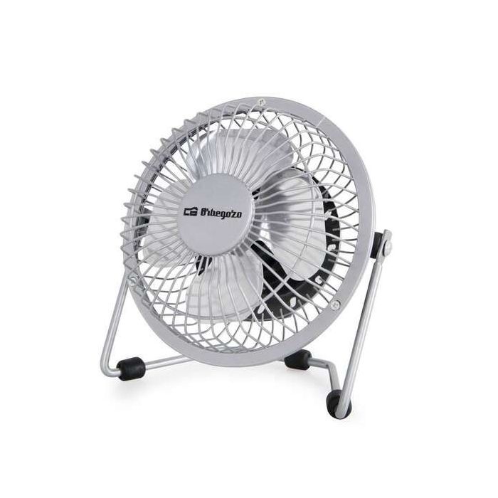 Orbegozo PW 1025 Mini Ventilador de Sobremesa - Potente y Silencioso - Conexion USB 2 en 1 - Aspas Metalicas de 10cm