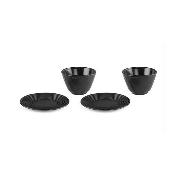 Orbegozo Tetsubin Set de Tazas - Diseño Japones - Hierro Fundido - 120ml - Incluye Posavasos - Disfruta del Te con Estilo y Calidad