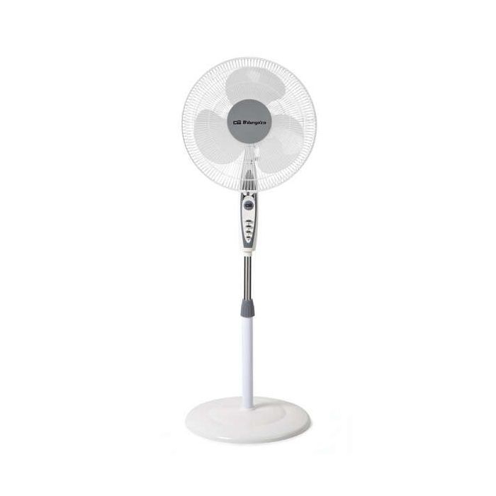 Orbegozo SF 0147 Ventilador de Pie - Potente Ventilacion de 3 Velocidades - Cabezal Oscilante y Multiorientable - Silencioso y Seguro - Altura Regulable
