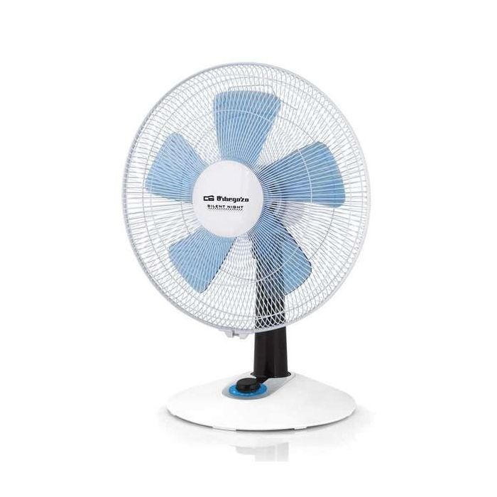 Orbegozo TF 0138 Ventilador de Sobremesa con Diseño Moderno y Seguro - Aspas de 35cm - 4 Velocidades - Funcion Oscilante - Control LED y Modo Silencioso