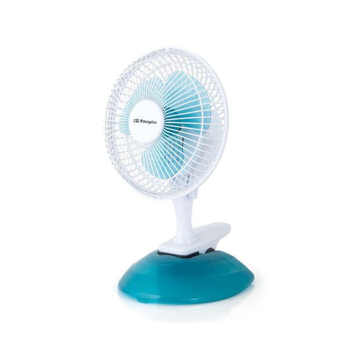 Orbegozo TF 0219 Ventilador 2 en 1 Practico y Seguro - Potencia de 8W - 2 Velocidades de Ventilacion - Tamaño de Aspas de 15cm - Rejilla de Proteccion