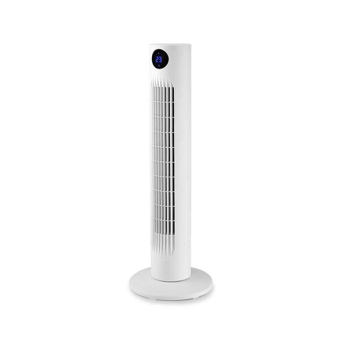 Orbegozo TWM 0960 Ventilador de Torre - Potente Motor de 60W - Altura de 78cm - Panel LED con Indicador de Temperatura - Funcion Temporizador de 12h - Silencioso - Mando a Distancia