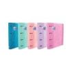 Oxford Europeanbinder Touch Carpeta de 4 Anillas Formato A4+ con Recambio Cuadriculado 5x5mm y 4 Taladros - Tapa Tacto Suave - Cierre con Goma Elastica - Colores Surtidos Pastel