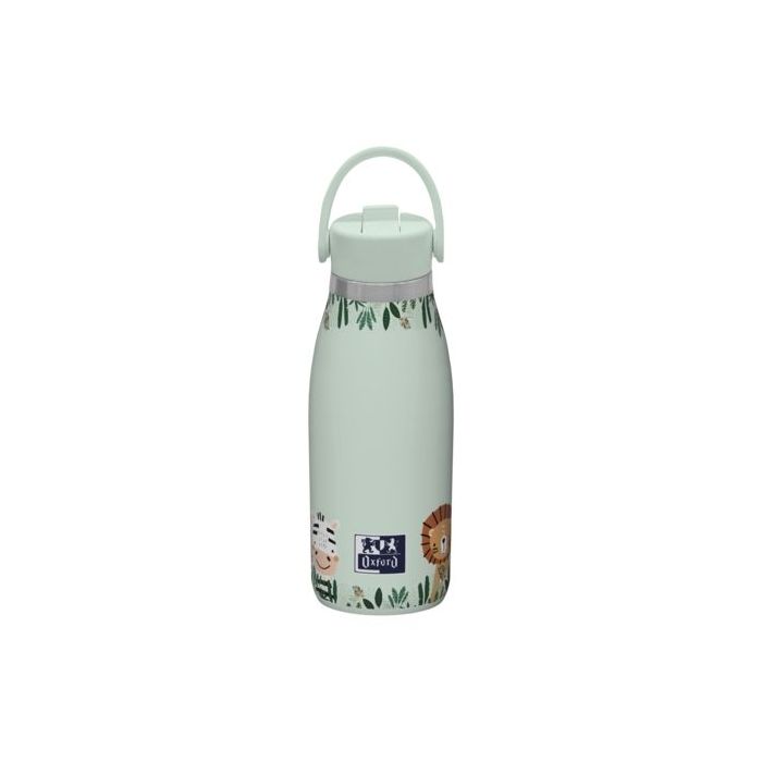 Oxford Runbott Kids Botella Termo 35cl - Recubrimiento Ceramico Interior - Capacidad de 35cl - Diseño en Verde - Ideal para Niños