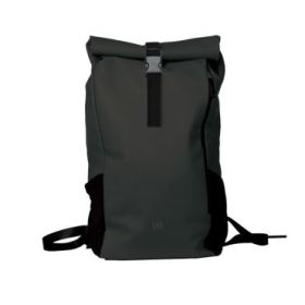 Oxford Identity Roll Top Mochila con Cierre Enrollable 24L - Material Resistente al Agua - Asa Colgador en la Parte Posterior - Bolsillo Frontal con Llavero - 48x32x10cm - Color Negro