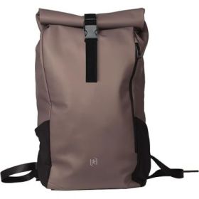 Oxford Identity Roll Top Mochila con Cierre Enrollable 24L - Material Resistente al Agua - Asa Colgador en la Parte Posterior - Bolsillo Frontal con Llavero - 48x32x10cm - Color Marron