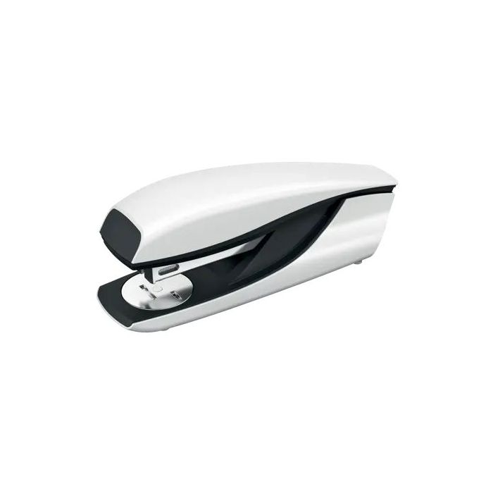 Petrus 635 WOW Grapadora Metalica + Caja de 200 Grapas - Hasta 30 Hojas - Extraegrapas Integrado - Grapado Cerrado, Abierto y Clavado - Color Blanco Metalizado