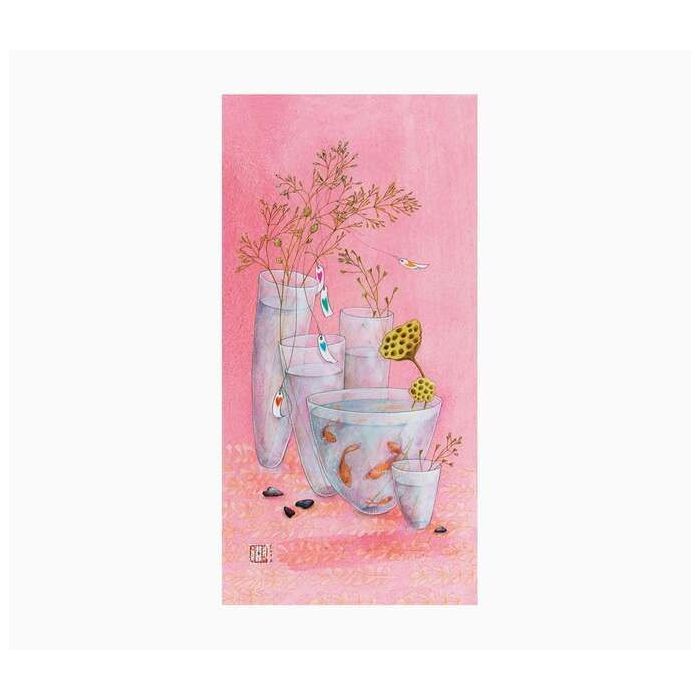 Pictura Aquarupella Gaëlle Boissonnard Tarjeta Doble 10.5x21cm - Acabado en Barniz de Relieve UV Grueso - Laminado Mate de Tacto Suave - Papel con Certificacion FSC