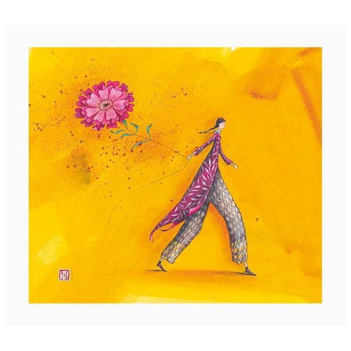 Pictura Aquarupella Gaëlle Boissonnard Tarjeta Doble 14x16cm - Acabado en Barniz de Relieve UV Grueso - Laminado Mate de Tacto Suave - Papel con Certificacion FSC