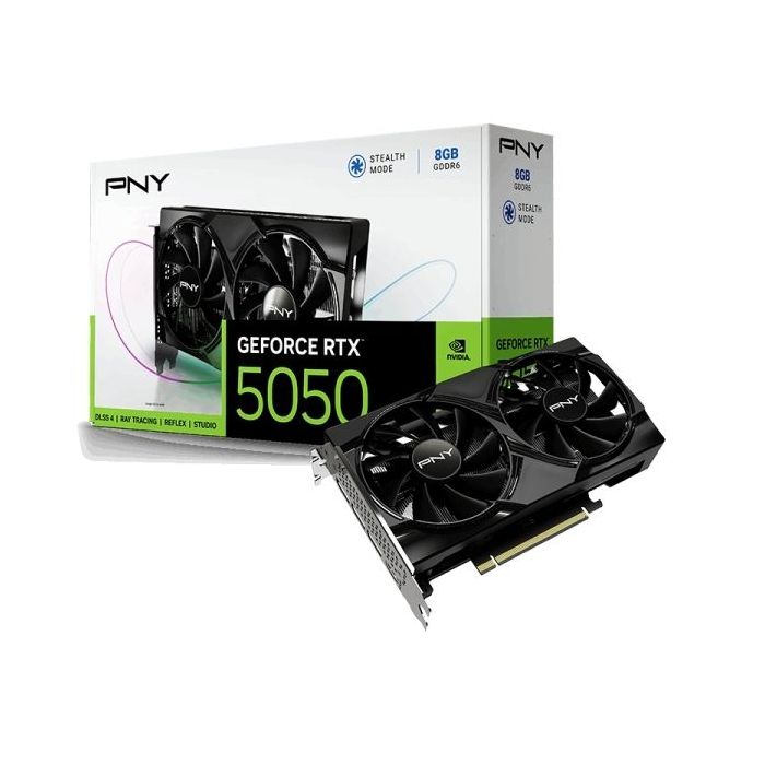 PNY GeForce RTX 5050 Tarjeta Grafica 8GB GDDR6 Dual Fan, 1X HDMI, 3X DisplayPorts