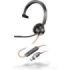 Plantronics/Poly Blackwire C3310 USB-C Auricular Monoaural con Microfono - Almohadilla Acolchada - Controles en Cable - Incluye Adaptador a USB-A - Color Negro