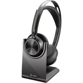 Plantronics/Poly Voyager Focus 2 MS Auriculares con Microfono Bluetooth 5.1 - Cancelacion de Ruido - Almohadillas Acolchadas - Autonomia hasta 40h - Control en Auricular - Color Negro