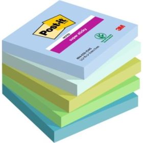 Post-It Super Sticky Pack de 5 Blocs de 90 Notas Adhesivas Reposicionables - Forma Cuadrada - 76x76mm - Colores Surtidos