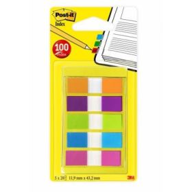 Post-It Index Tira con 12 Packs de 5 Dispensadores con 20 Marcadores Reposicionables - Colores Surtidos