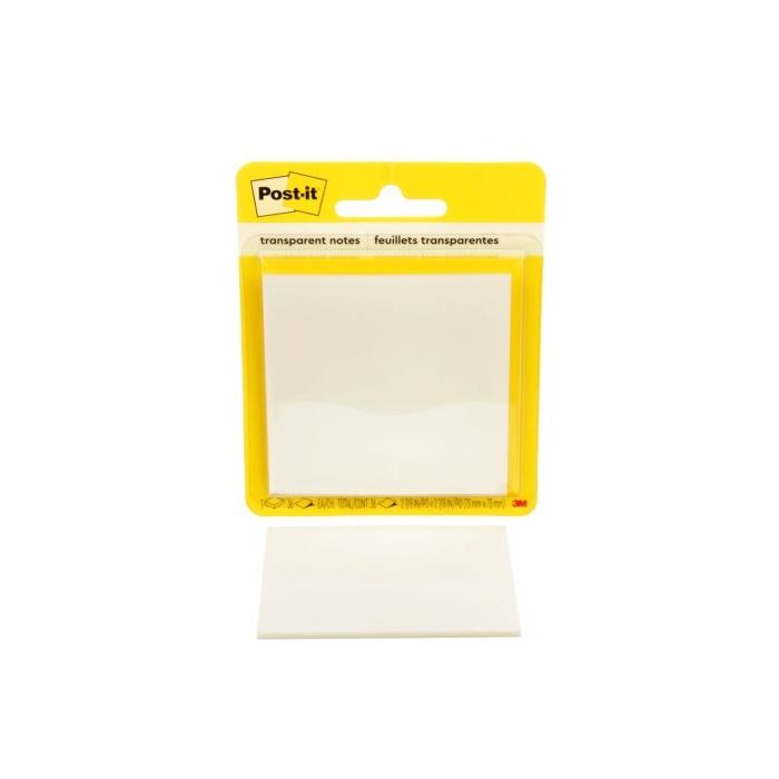 Post-It Bloc de 36 Notas Transparentes - Forma Cuadrada - 73x73mm - Color Transparente
