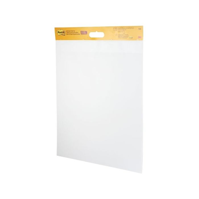 Post-It Super Sticky Pack de 2 Blocs de Reuniones con 20 Hojas Adhesivas Reposicionables - 58.4x50.8cm - 100% PEFC - Incluye 8 Tiras para Fijar - Color Blanco