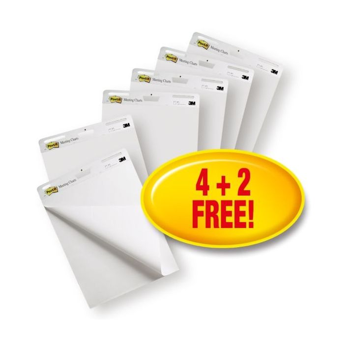 Post-It Super Sticky Bloc de 180 Blocs de Reuniones - Forma Rectangular - 635x762mm - Color Blanco