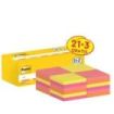 Post-It Pack de 24 Blocs de 100 Notas Adhesivas Reposicionables - Forma Cuadrada - 76x76mm - Colores Surtidos