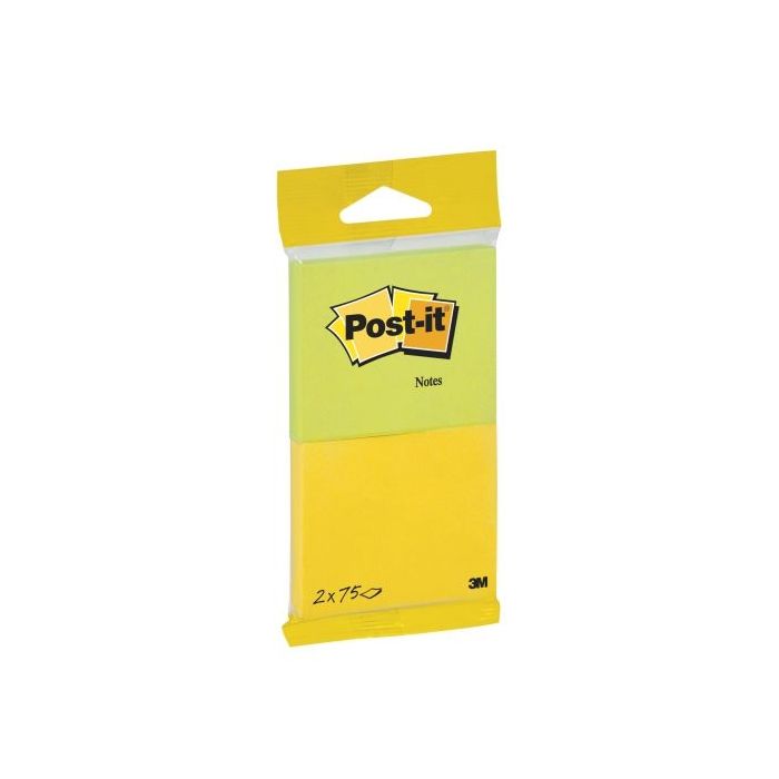 Post-It Pack de 2 Blocs de 75 Notas Adhesivas Reposicionables - Forma Rectangular - 635x762mm - Colores Surtidos