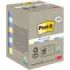 Post-It Pack de 10 Blocs de 100 Notas Adhesivas Recicladas - Forma Cuadrada - 76x76mm - Colores Surtidos