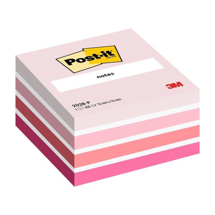 Post-It Cubo de 450 Notas Adhesivas Reposicionables - Forma Cuadrada - 76x76mm - Colores Surtidos