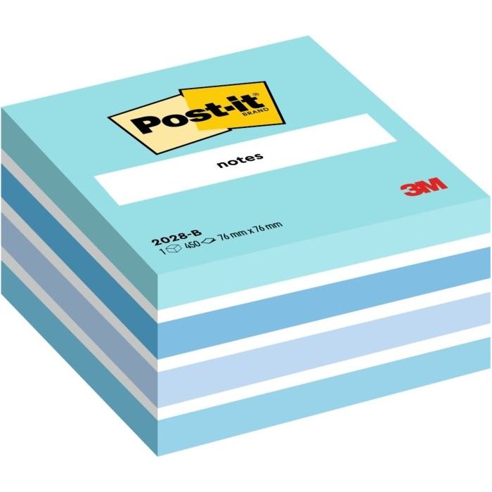 Post-It Cubo de 450 Notas Adhesivas Reposicionables - Forma Cuadrada - 76x76mm - Colores Surtidos