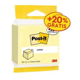 Post-It Bloc de 450 Notas Adhesivas Reposicionables - 76x76mm - 100% PEFC - Color Amarillo Claro