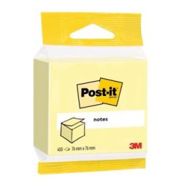 Post-It Cubo de 450 Notas Adhesivas Reposicionables - Forma Cuadrada - 76x76mm - Color Amarillo Claro