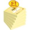 Post-It Pack de 6 Blocs de 100 Notas Adhesivas Reposicionables - 76x76mm - Promocion 5 Blocs + 1 Gratis - Color Amarillo Claro